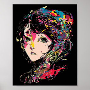 Anime Manga Motif Colourful Illustration Anime 1  Poster