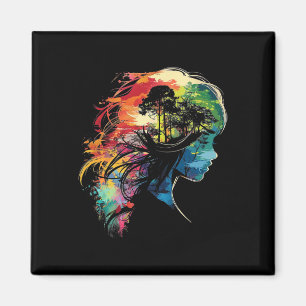 Anime Manga Motif Colourful Illustration Anime Magnet