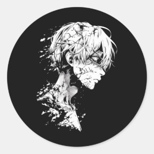 Anime Manga Motif Drawing Artwork Anime  Classic Round Sticker