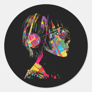 Anime Manga Motif Geometric Artwork Anime  Classic Round Sticker