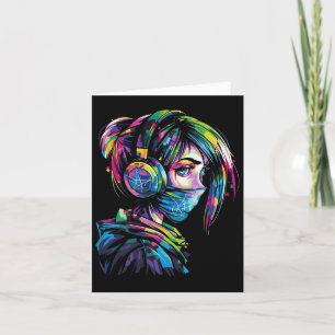 Anime Manga Motif Headphone Illustration Anime 1  Card