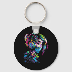 Anime Manga Motif Headphone Illustration Anime 1  Key Ring