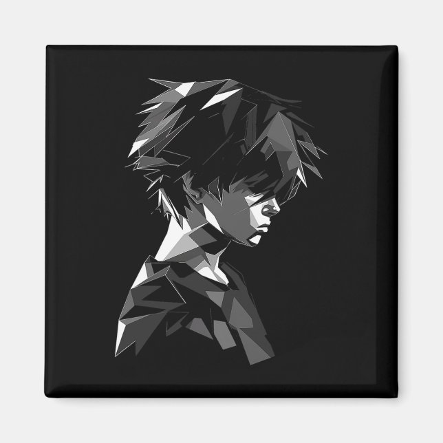 Anime Manga Motif Polygon Artwork Anime  Magnet (Front)