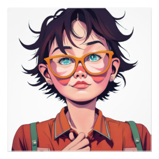 Anime manga pop art lovers face characters cartoon photo print