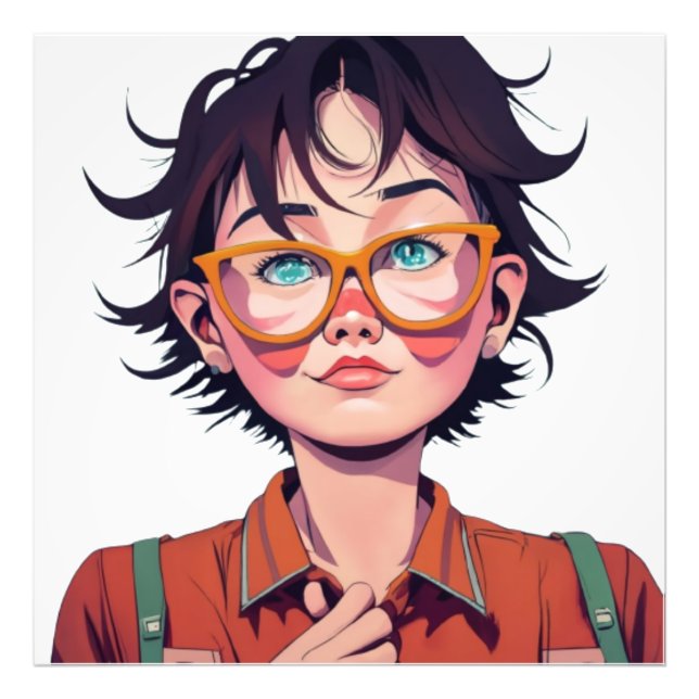 Anime manga pop art lovers face characters cartoon photo print (Front)