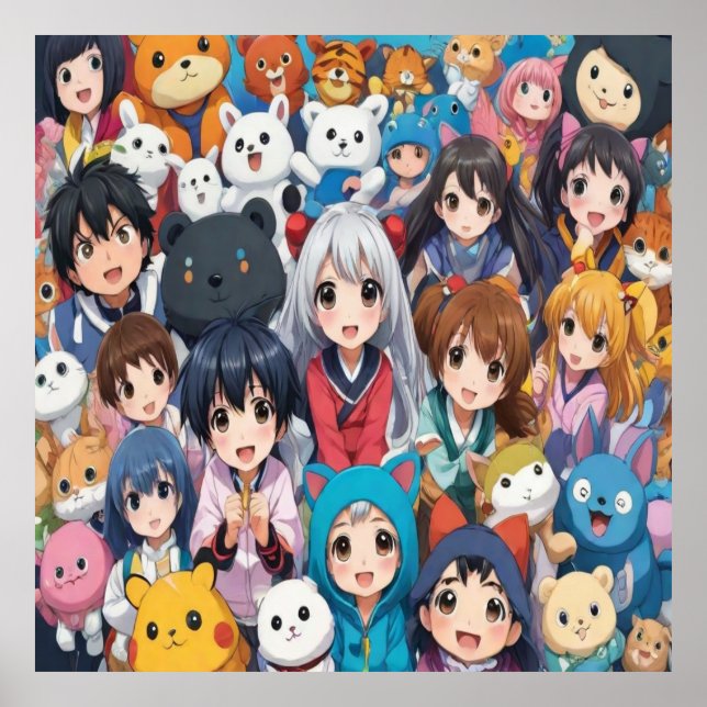 Anime manga pop art lovers pop lovers cartoon  poster (Front)