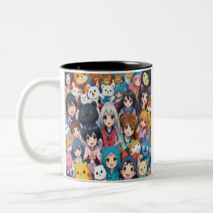 Anime manga pop art lovers pop lovers cartoon  Two-Tone coffee mug