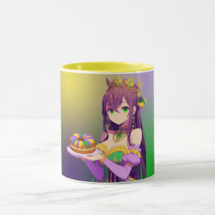 Anime Mardi Gras King cake Mug