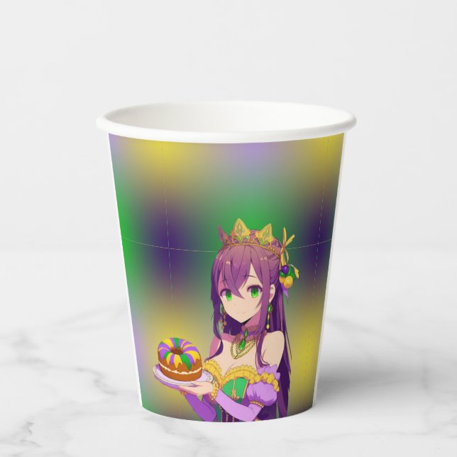 Anime Mardi Gras King cake Paper Cups (Front)