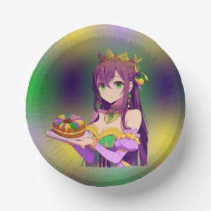 Anime Mardi Gras King cake Paper Plate