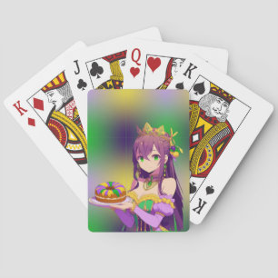 Anime Mardi Gras King cake Playing Cards
