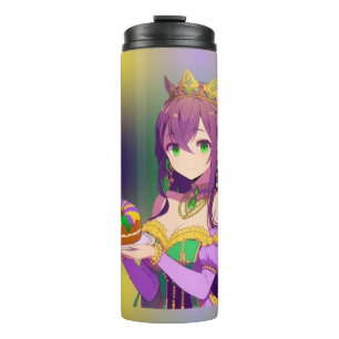 Anime Mardi Gras King cake Thermal Tumbler