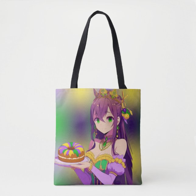 Anime Mardi Gras King cake Tote Bag (Front)