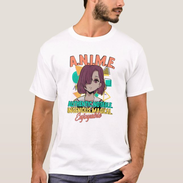 Anime Meaning Authenthic Noteable Ingenious Magica T-Shirt (Front)