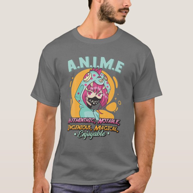 Anime Meaning Authenthic Noteable Ingenious Magica T-Shirt (Front)
