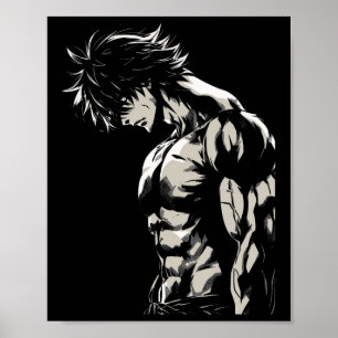 Anime Men Character Bicep Workout Motivational Poster