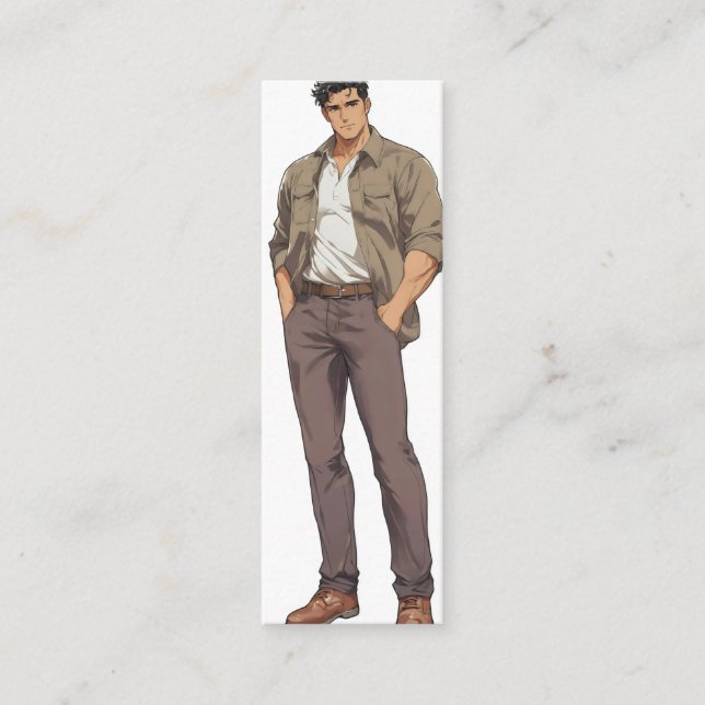 Anime Men Zaddy Mini Business Card (Front)