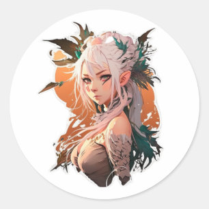 Anime Miroko Art Stiker Classic Round Sticker