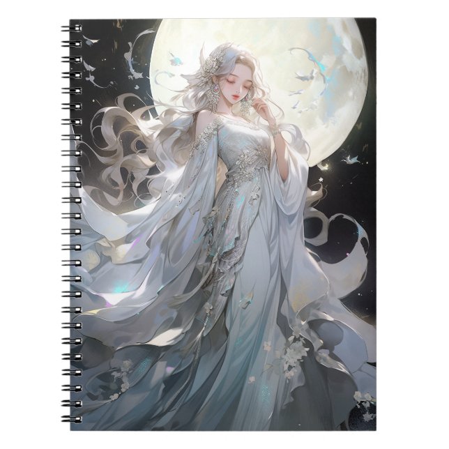 Anime Moon Princess Fantasy Art Notebook (Front)