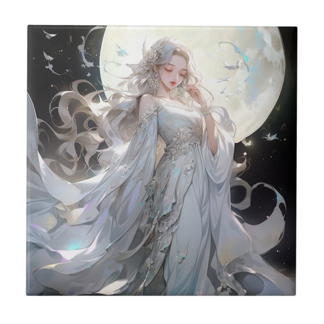 Anime Moon Princess Fantasy Art Tile (Front)