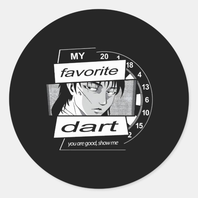 Anime Motif With D Saying My Favourite D D Anime Classic Round Sticker (Front)