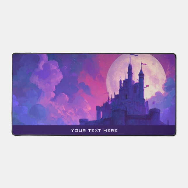Anime Mystic Purple Kingdom Magical Fantasy Castle Desk Mat (Front)