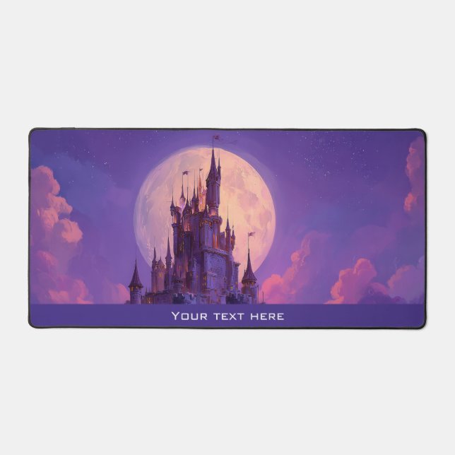 Anime Mystic Purple Kingdom Magical Fantasy Castle Desk Mat (Front)