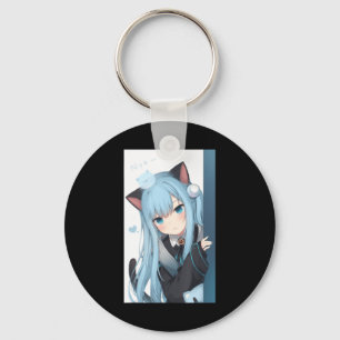 Anime Neko Cat Girl Pastel Kawaii Japanese Waifu O Key Ring