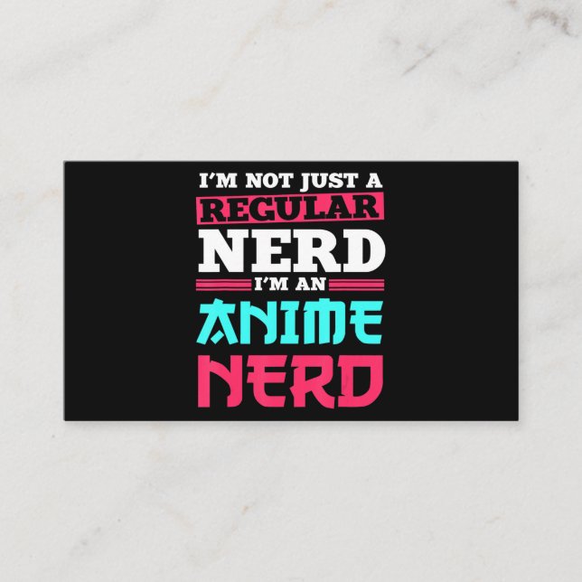 Anime Nerd Clothing Manga Art Cosplay Otaku Gift Business Card (Front)