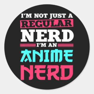 Anime Nerd Clothing Manga Art Cosplay Otaku Gift Classic Round Sticker