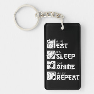 Anime Obsession: Eat, Sleep, Anime, Repeat Key Ring
