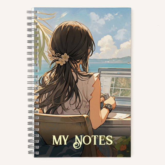 Anime office by the sea - Ultra wide Notebook (Front)