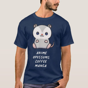 Anime Opossums Coffee Manga Kawaii Lover Aesthetic T-Shirt