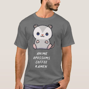Anime Opossums Coffee Ramen Kawaii Lover Aesthetic T-Shirt