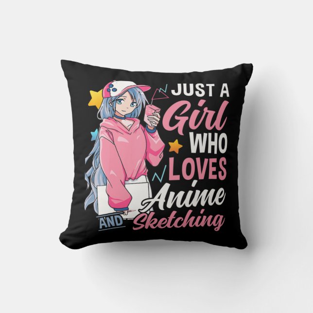 Anime Otaku Gift Just A Girl Who Loves Anime And S Cushion (Front)