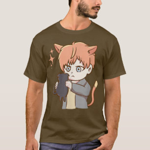 Anime Otaku Girl - Cute Cat - Japan Culture Art -  T-Shirt