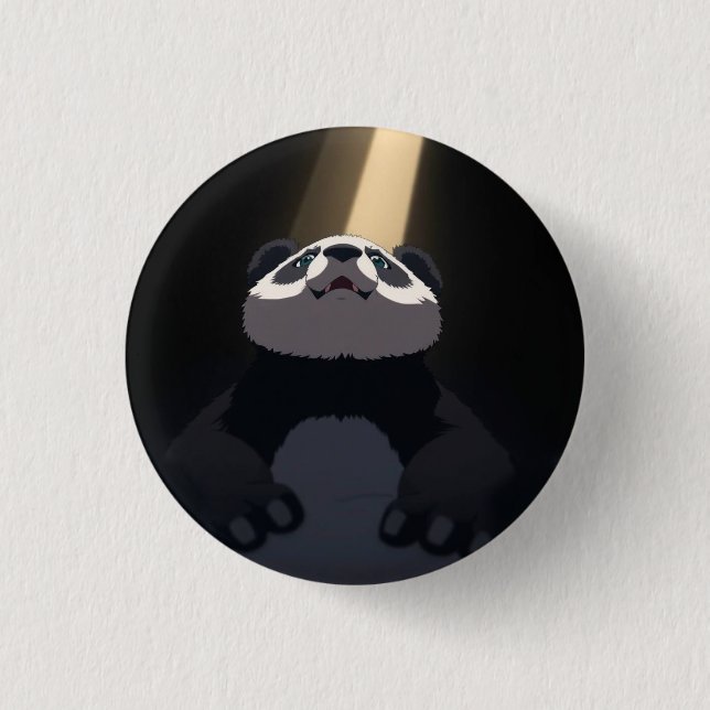 Anime panda 3 cm round badge (Front)