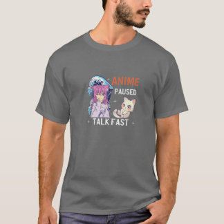 Anime Paused Talk Fast Vaporwave Anime For Teen Gi T-Shirt
