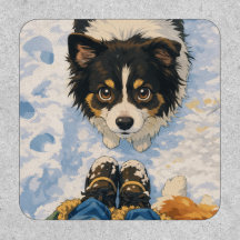 Anime Playful Dog Square Patch