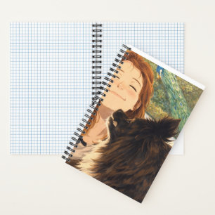 Anime Playful Puppy Small Notebook