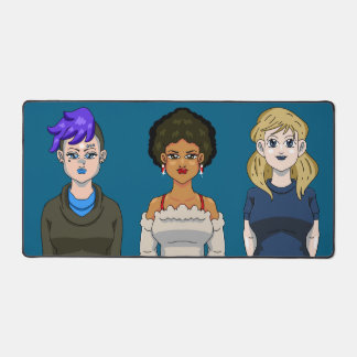 Anime Portrait Women Beauty Pretty Cute Adorable Desk Mat