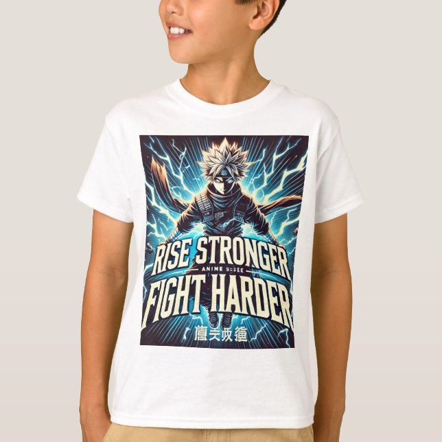 Anime Power – Rise Stronger T-Shirt (Front)