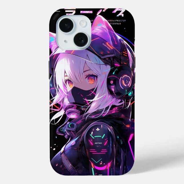 Anime Premium iPhone® Case | Anime Girl SciFi (Back)