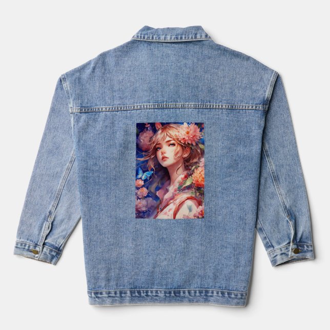 Anime Princess Denim Jacket (Back)