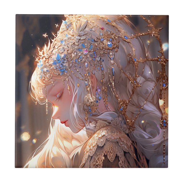 Anime Princess Girl Fantasy Art Tile (Front)