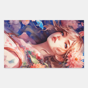 Anime Princess Rectangular Sticker