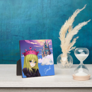 Anime Princess with Floating Castle Plaque