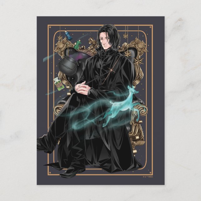 Anime Professor Severus Snape Seated Postcard (Front)