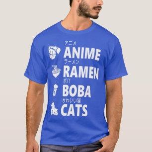 Anime Ramen Boba Cats Japanese Food Lover Manga Ot T-Shirt