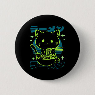Anime Ramen Cat Japanese Retro Noodles Aesthetic K 6 Cm Round Badge